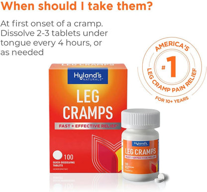 Bundle of Hyland's Leg Cramps Ointment, Arnica Pain Relief Gel, Natural Relief of Calf, Leg and Foot Cramp, 2.5 oz and Leg Cramp Tablets, 100 Count - dailyvitalstore
