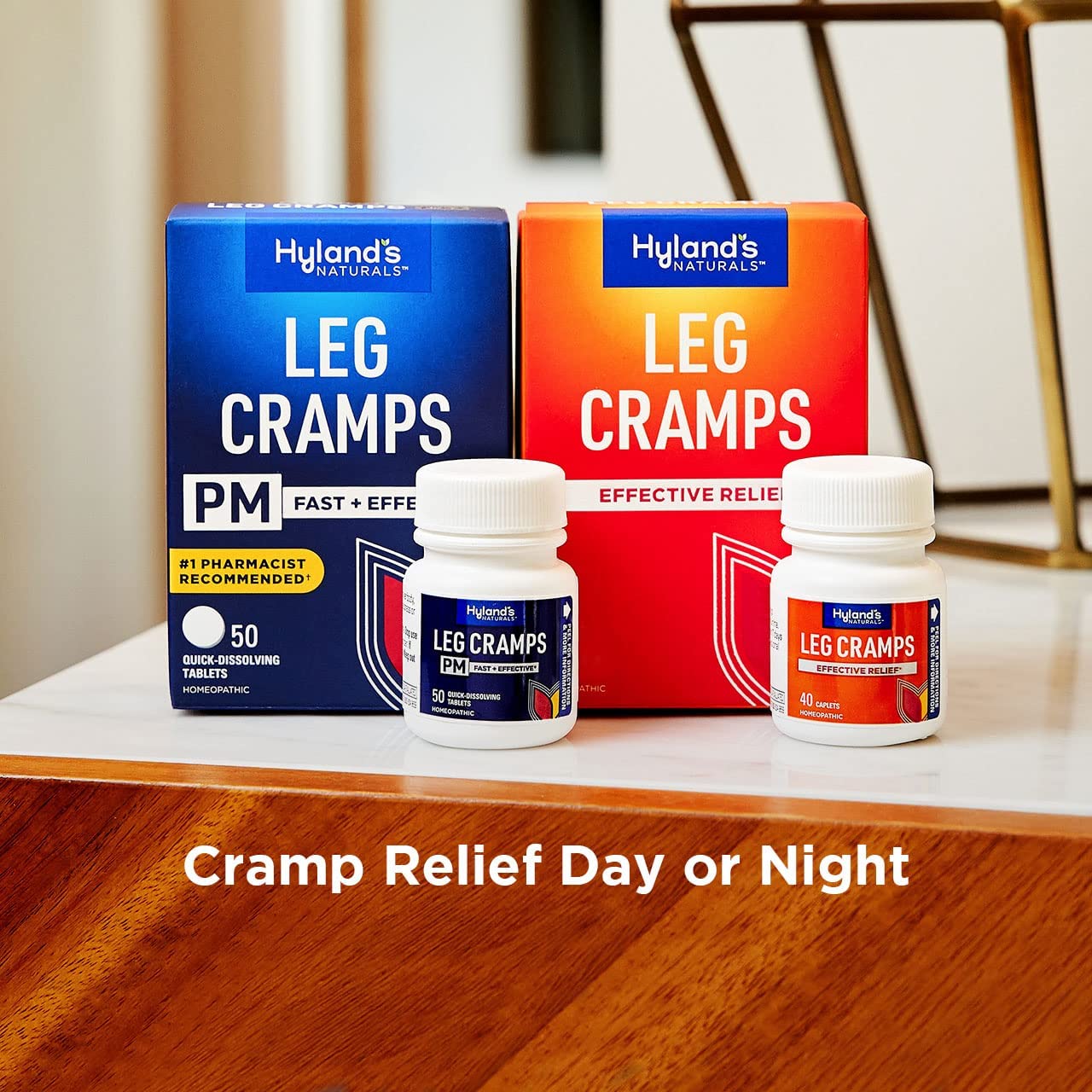 Bundle of Hyland's Leg Cramps Tablets, 100 Count and Leg Cramps PM Nighttime Formula, Natural Relief of Calf, Foot and Leg Cramps, 50 Count - dailyvitalstore