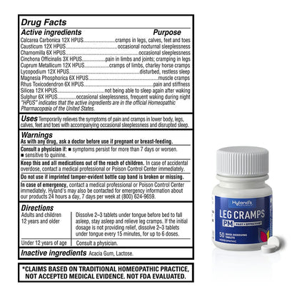 Bundle of Hyland's Leg Cramps Tablets, 100 Count and Leg Cramps PM Nighttime Formula, Natural Relief of Calf, Foot and Leg Cramps, 50 Count - dailyvitalstore