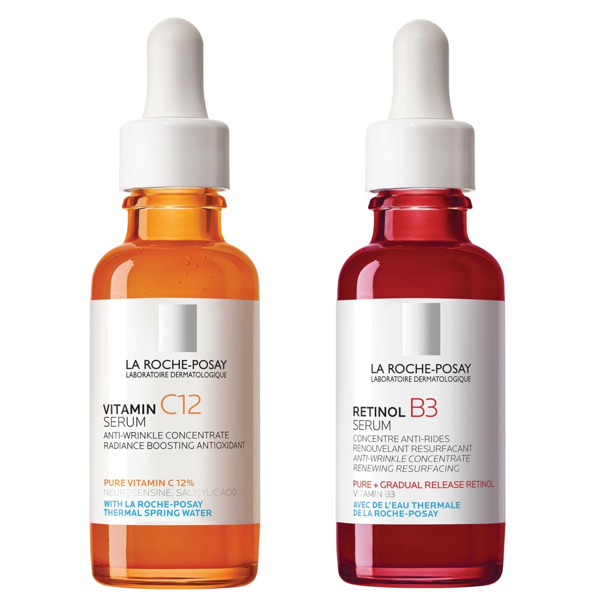 Bundle of La Roche-Posay Pure 10% Vitamin C Serum+ La Roche-Posay Pure Retinol Face Serum for Lines, Wrinkles & Premature Sun Damage to Resurface - dailyvitalstore