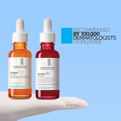Bundle of La Roche-Posay Pure 10% Vitamin C Serum+ La Roche-Posay Pure Retinol Face Serum for Lines, Wrinkles & Premature Sun Damage to Resurface - dailyvitalstore