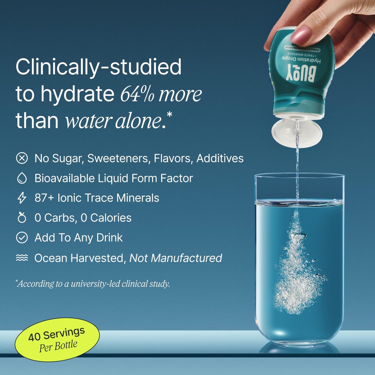 Buoy Electrolyte Drops | 120 Servings | No Sugar, No Sweeteners | 87+ Trace Minerals, Vitamins & Antioxidants | Subtle Mineral Taste - dailyvitalstore