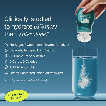 Buoy Electrolyte Drops | 120 Servings | No Sugar, No Sweeteners | 87+ Trace Minerals, Vitamins & Antioxidants | Subtle Mineral Taste - dailyvitalstore