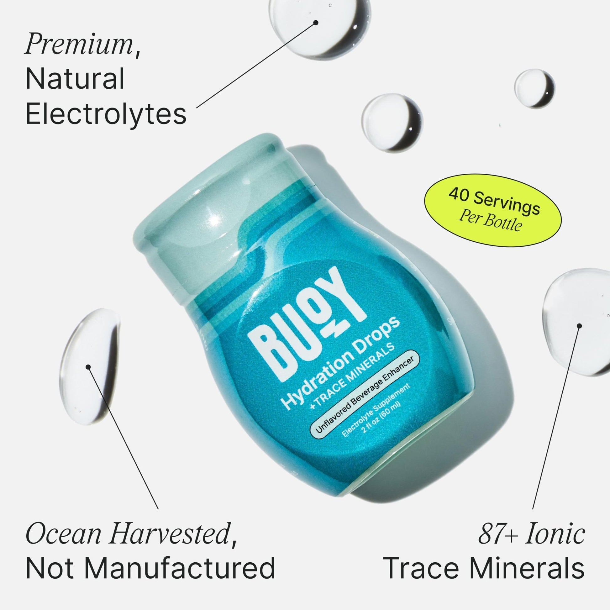 Buoy Electrolyte Drops | 120 Servings | No Sugar, No Sweeteners | 87+ Trace Minerals, Vitamins & Antioxidants | Subtle Mineral Taste - dailyvitalstore