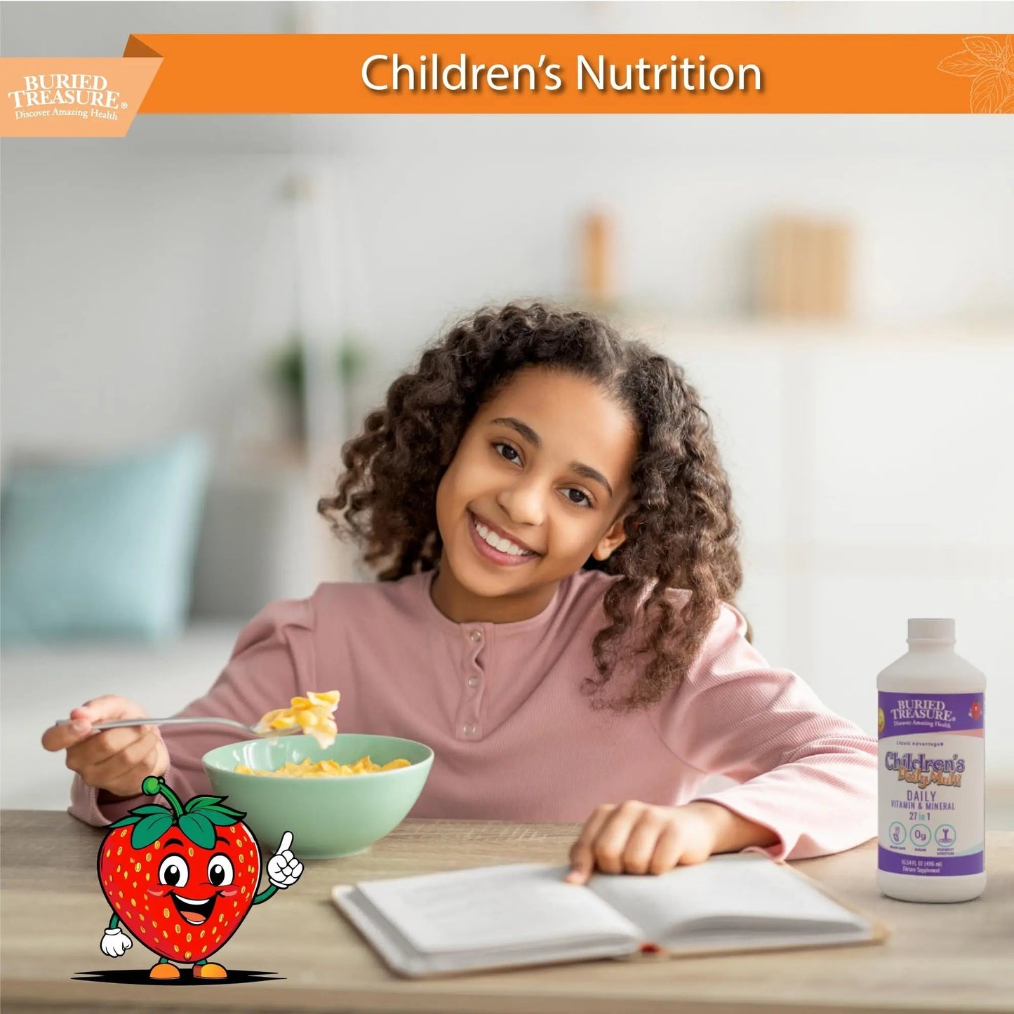 Buried Treasure Children's Daily Multi Liquid Multivitamin & Minerals Nutritional Dietary Vegan Supplement for Kids No Artificial Ingredients - dailyvitalstore