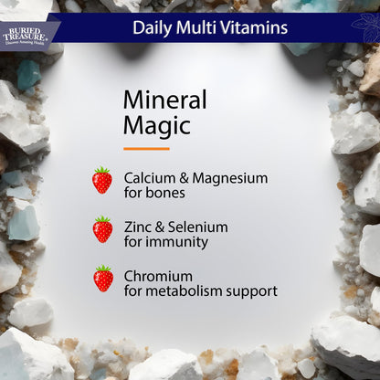 Buried Treasure Daily Nutrition Liquid Multivitamin and Mineral Supplement with Trace Minerals, Superfoods, Vitamin A, B-Complex, C, D, E, Methylfolate, Biotin, Magnesium, Zinc, Resveratrol, 32 serv - dailyvitalstore