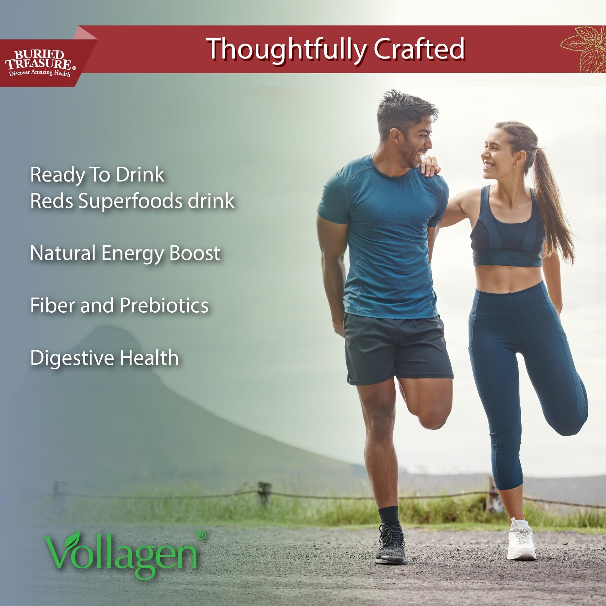 Buried Treasure Red20 Fusion Superfood Blend – Acai, Beets, Blueberry, Fiber, Adaptogens, Lutein, Vegan Vollagen, Natural Energy, Digestion, Eye Health & Wellness Support, 32oz Liquid - dailyvitalstore