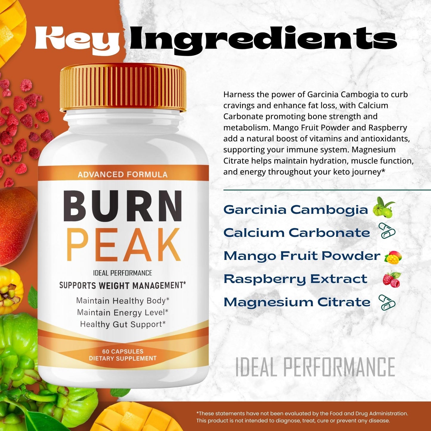 Burn Peak Capsules, Official BurnPeak Supplement Pills - Maximum Strength, All Natural Keto Capsule to Sustain Active Lifestyle & Fitness Goals, Overall Health Burn Peak Reviews (5 Pack) - dailyvitalstore