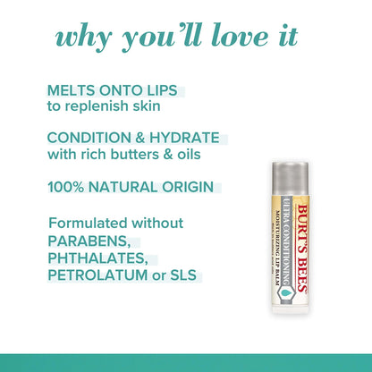 Burt's Bees Easter Basket Stuffers, Balm Bouquet Lip Balm Set, Original Beeswax, Vanilla Bean, Cucumber Mint, Coconut & Pear Pack, Natural Origin Lip Treatment, 4 Tubes, 0.15 oz. - dailyvitalstore