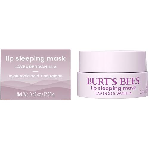Burt’s Bees Lavender Vanilla Lip Sleeping Mask, With Hyaluronic Acid and Squalane Moisturizer To Instantly Hydrate Lips, Overnight Mask and Treatment, 0.45 oz. - dailyvitalstore