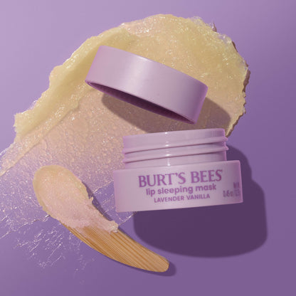 Burt’s Bees Lavender Vanilla Lip Sleeping Mask, With Hyaluronic Acid and Squalane Moisturizer To Instantly Hydrate Lips, Overnight Mask and Treatment, 0.45 oz. - dailyvitalstore