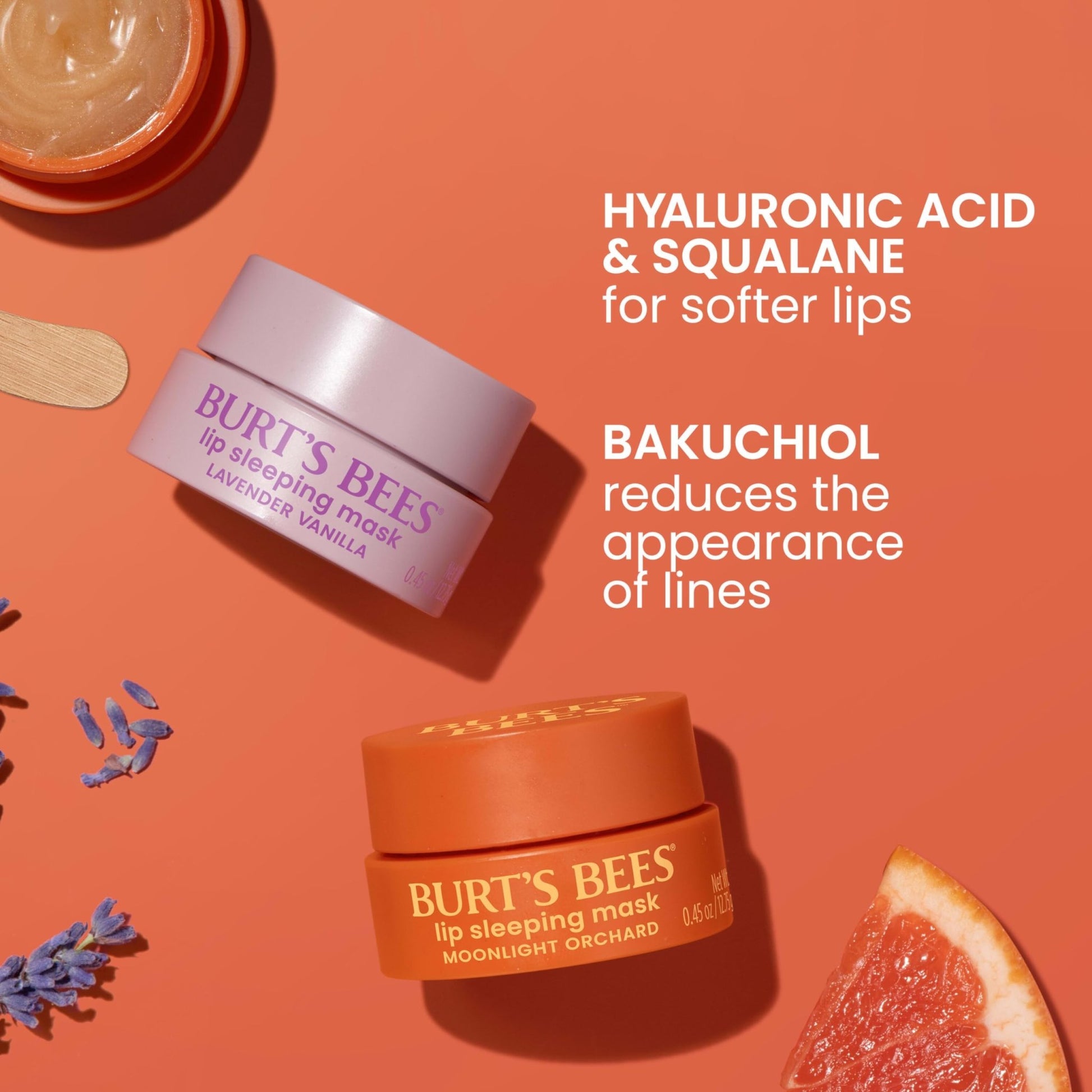 Burt’s Bees Lavender Vanilla Lip Sleeping Mask, With Hyaluronic Acid and Squalane Moisturizer To Instantly Hydrate Lips, Overnight Mask and Treatment, 0.45 oz. - dailyvitalstore