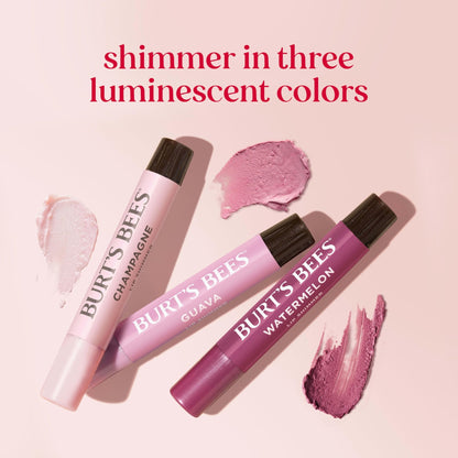 Burt's Bees Lip Shimmer Pink Collection, Tinted Lip Balm Stick, Moisturizing for All Day Hydration with Natural Glowy Pigmented Finish & Buildable Color, 3 Shades, Value Pack, 0.09 oz., Three Tubes - dailyvitalstore