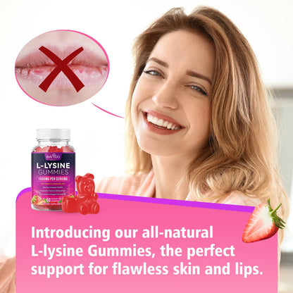 BVIVLOO L-Lysine 1000mg Gummies for Immune Support & Skin Health - High Potency Vegan Gummies, Sugar-Free, Natural Berry Flavor, Gluten-Free Chewable Supplement - dailyvitalstore