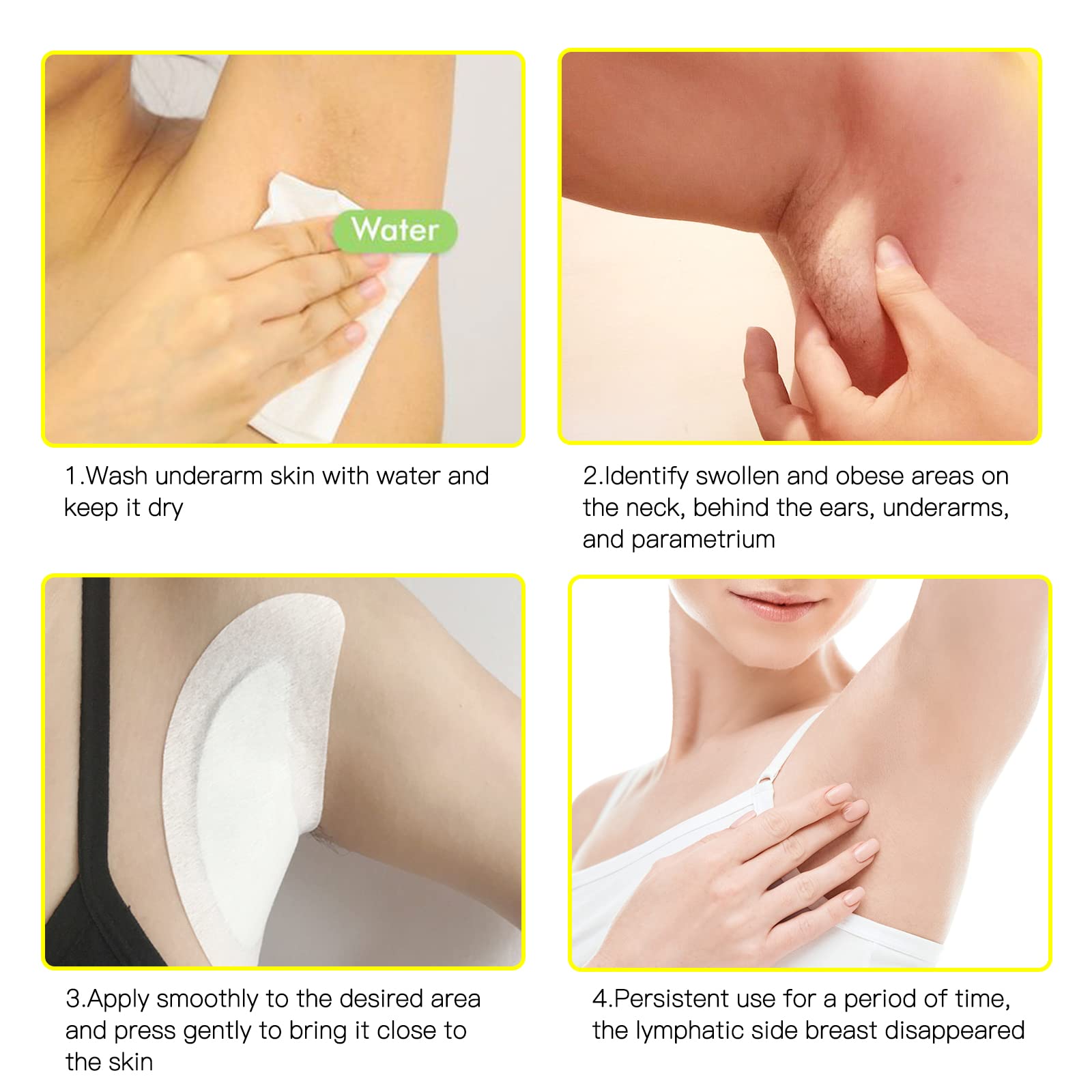 BXQJRJ 24Pcs/Box Herbal Lymph Nodes Patch,Lymphatic Drainage Patch/Patches,Herbal Lymphatic Drainage Care Patch,Neck Lymph Nodes Patch, Lymphatic Massage for Men and Women - dailyvitalstore