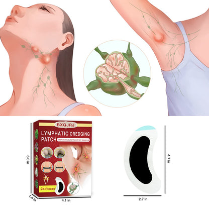 BXQJRJ 24Pcs/Box Herbal Lymph Nodes Patch,Lymphatic Drainage Patch/Patches,Herbal Lymphatic Drainage Care Patch,Neck Lymph Nodes Patch, Lymphatic Massage for Men and Women - dailyvitalstore