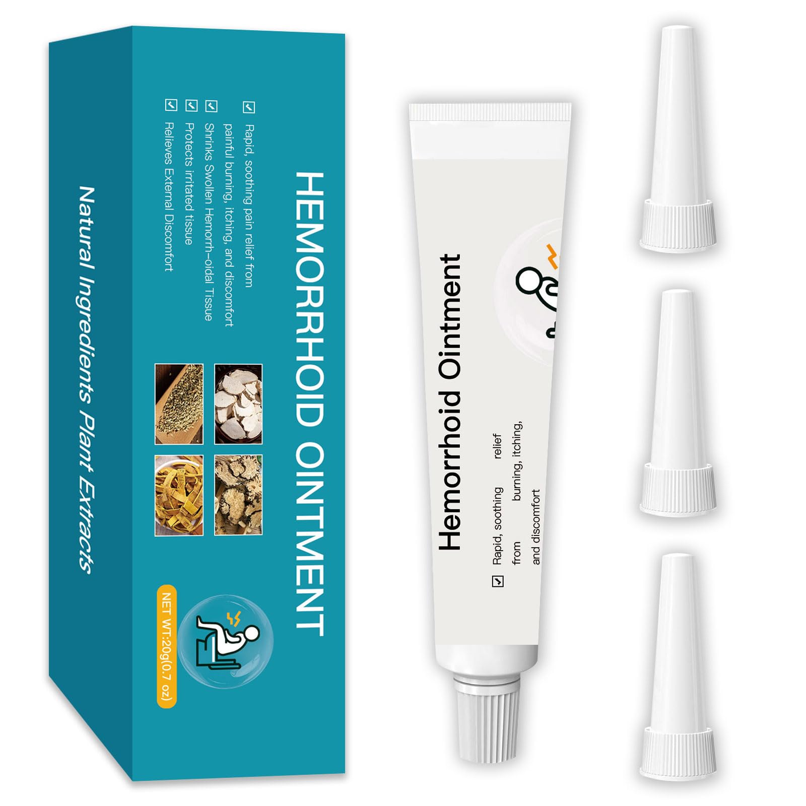 BXQJRJ Hemorrhoid Ointment,Herbal hemorrhoid Gel,Effectively relieves Anal discomfort,Suitable for Men and Women,Fast-Acting hemorrhoid Ointment (20g) - dailyvitalstore