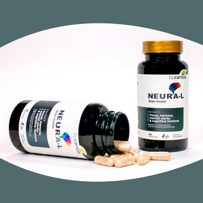 BY CARIOLA Neural-L Natural Brain Support Supplement 60 Caps - Mental Support – Memory Booster - Concentration - Natural Formula - Ashwagandha - L-Tyrosine - L-Theanine - dailyvitalstore