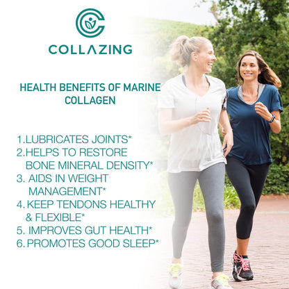 C COLLAZING - Alaskan Wild-Caught Marine Collagen Peptides with Hyaluronic Acid & Vitamin C - Supports Skin, Hair, Nails, Joints & Bones - Type 1 & 3 Collagen - dailyvitalstore