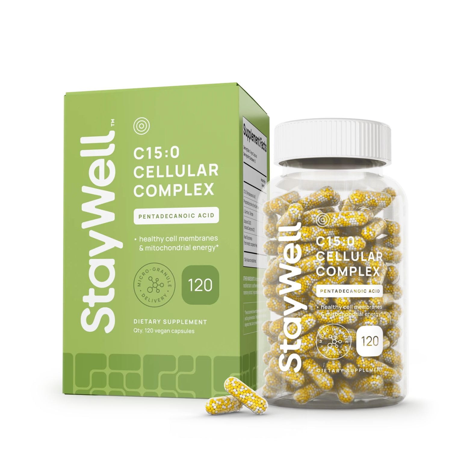 C15:0 Pentadecanoic Acid Supplement | Longevity, Cellular & Membrane Support, Micro-Granule Enhanced Absorption, Phosphatidylcholine, L-Carnitine, - dailyvitalstore