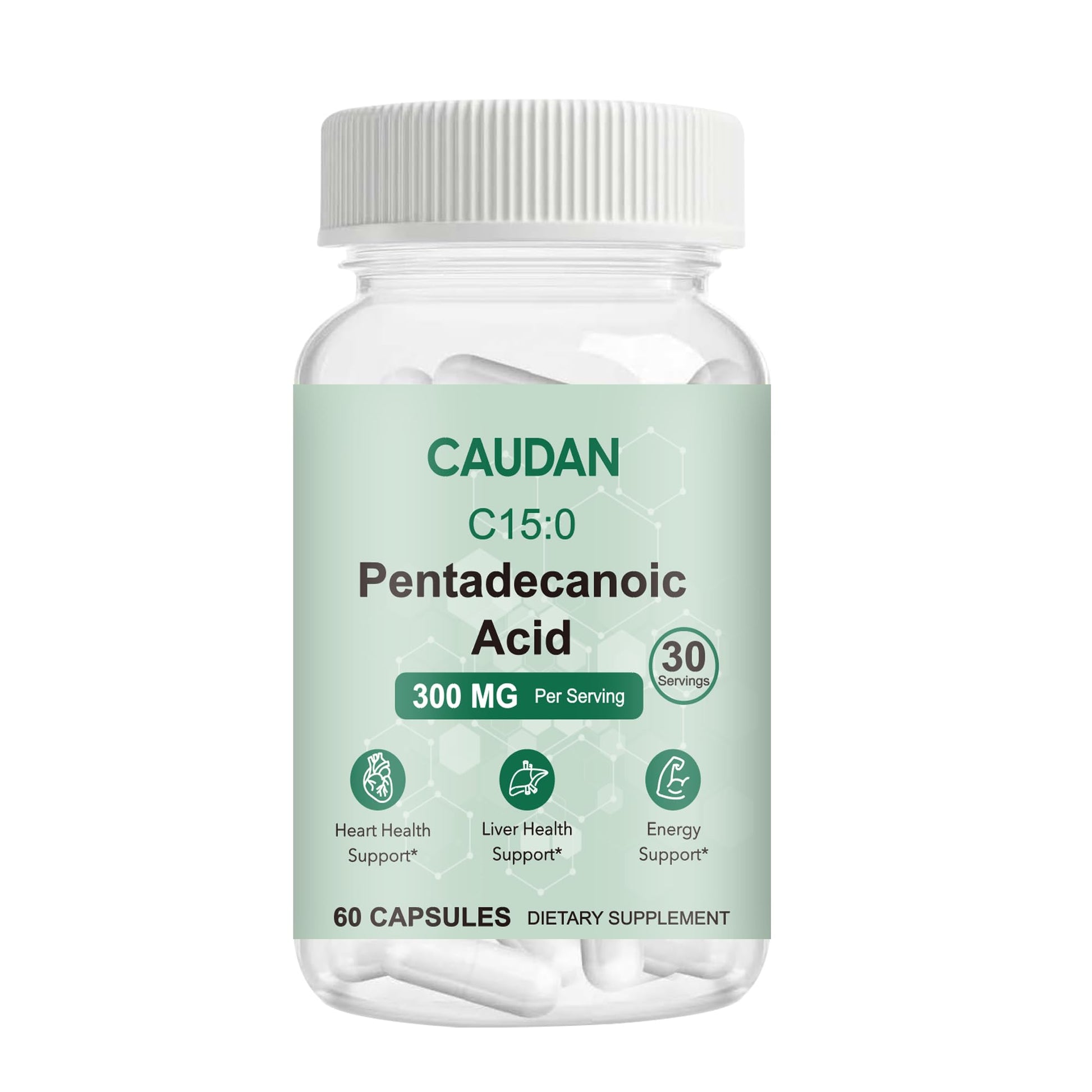 C15:0 Pentadecanoic Acid Supplement with Omega-3, CoQ10, NAD+, Vitamins, Essential Acids for Longevity Supplement, Liver Health, Energy Support - 60 ct - dailyvitalstore