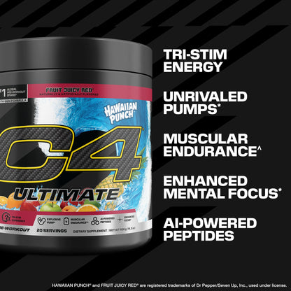C4 Ultimate Pre Workout Powder - Sugar Free Preworkout Energy Supplement for Men & Women - 300mg Caffeine + TeaCrine + Dynamine + Creatine - dailyvitalstore