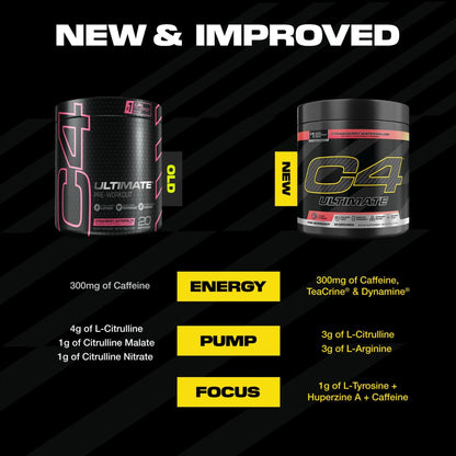 C4 Ultimate Pre Workout Powder Watermelon - Sugar Free Preworkout Energy Supplement for Men & Women - 300mg Caffeine + 3.2g Beta Alanine - dailyvitalstore