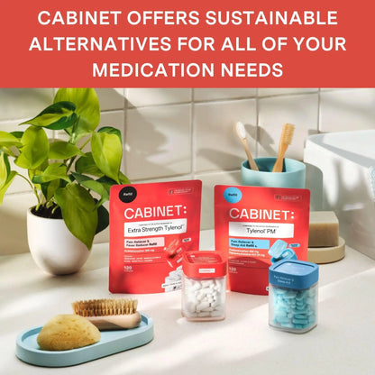 Cabinet: 500mg Acetaminophen for Headache Relief, Toothaches, Sore Throat, and Fever Reducer, 120 Tablets (Refill Pouch) - dailyvitalstore