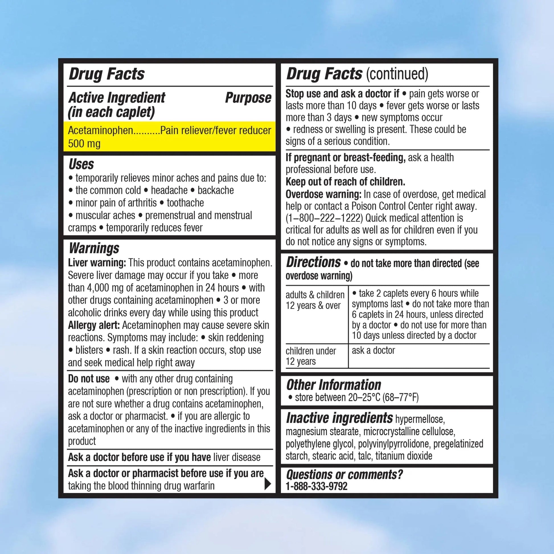 Cabinet: 500mg Acetaminophen for Headache Relief, Toothaches, Sore Throat, and Fever Reducer, Includes 1 Refillable Medicine Jar, 120 Tablets Refillable Glass Jar - w/Travel Tin - dailyvitalstore