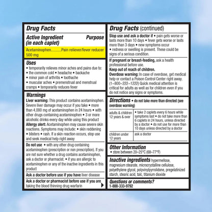 Cabinet: 500mg Acetaminophen for Headache Relief, Toothaches, Sore Throat, and Fever Reducer, Includes 1 Refillable Medicine Jar, 120 Tablets Refillable Glass Jar - w/Travel Tin - dailyvitalstore