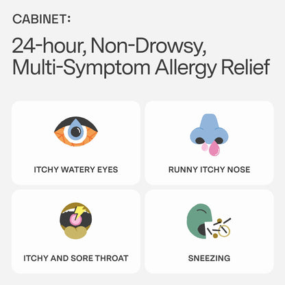 Cabinet: Cetirizine Hcl 10mg Allergy Relief Tablets | Non-Drowsy Antihistamine for 24-Hour Indoor & Outdoor (Aluminum - 300 Count) - dailyvitalstore