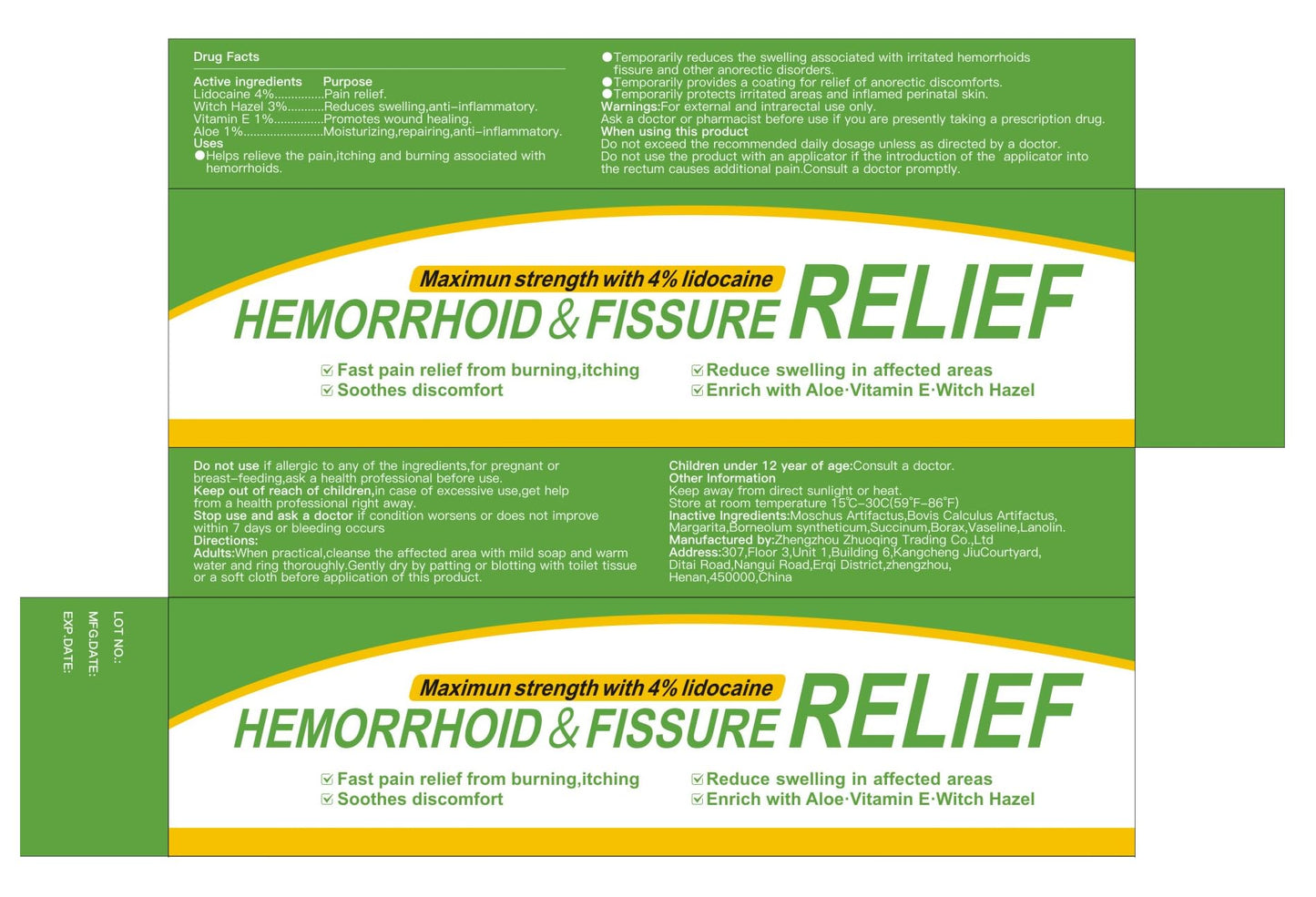 CainNeks Hemorrhoid & Fissure Relief Ointment 20g– 4% Lidocaine Maximum Strength Hemorrhoid Cream, Fast Itching Burning Swelling Relief, Herbs Fast Acting Ingredients. 0.7 oz. - dailyvitalstore