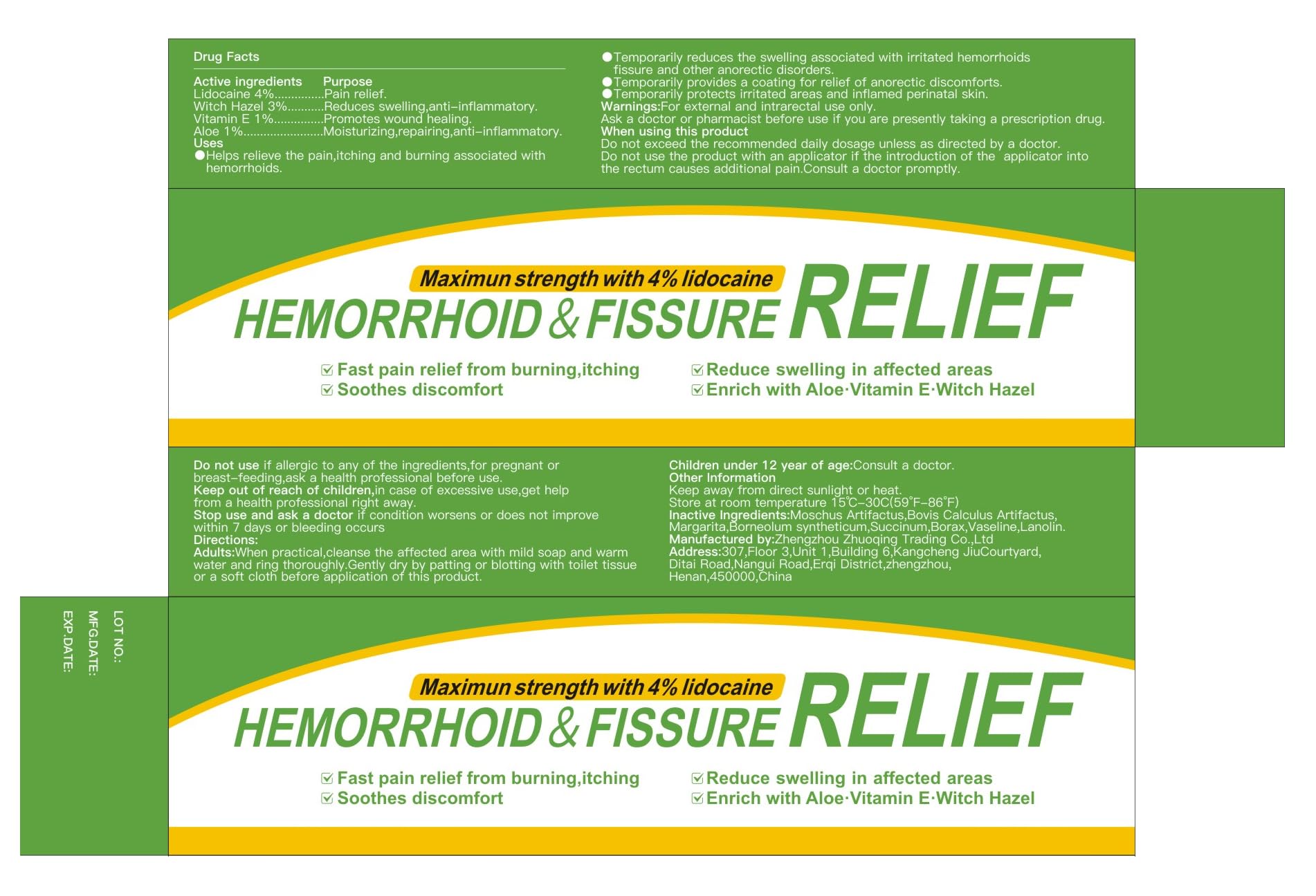 CainNeks Hemorrhoid & Fissure Relief Ointment 20g– 4% Lidocaine Maximum Strength Hemorrhoid Cream, Fast Itching Burning Swelling Relief, Herbs Fast Acting Ingredients. 0.7 oz. - dailyvitalstore