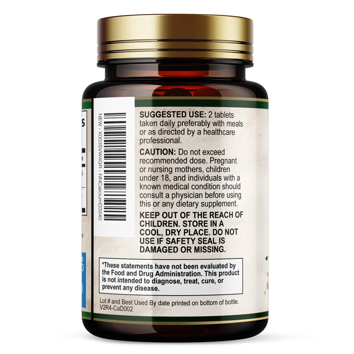 Calcium 1200 mg with Vitamin D3 - Per Serving - Bone Health Supplement - Vitamin D & Calcium Supplements for Women & Men - Bone Strength Support - dailyvitalstore