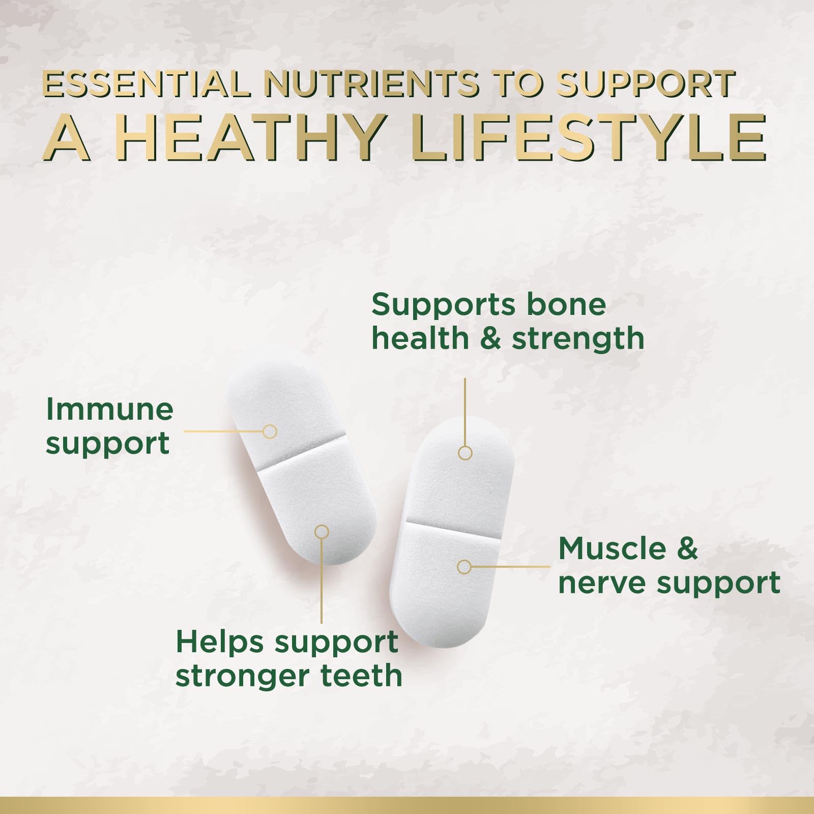 Calcium 1200 mg with Vitamin D3 - Per Serving - Bone Health Supplement - Vitamin D & Calcium Supplements for Women & Men - Bone Strength Support - dailyvitalstore