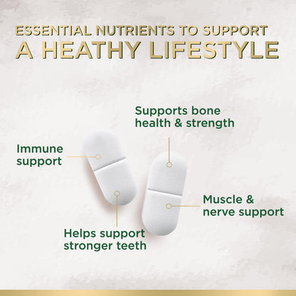 Calcium 1200 mg with Vitamin D3 - Per Serving - Bone Health Supplement - Vitamin D & Calcium Supplements for Women & Men - Bone Strength Support - dailyvitalstore