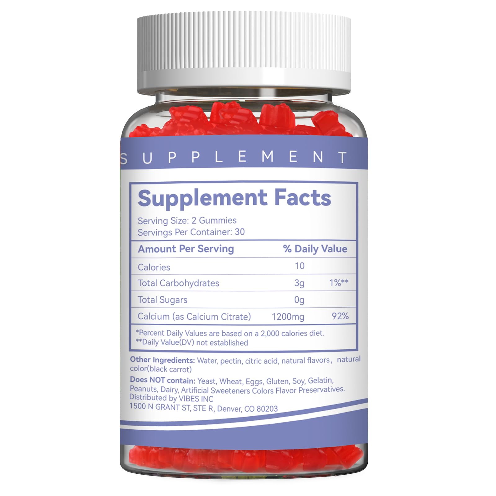 Calcium Citrate Gummies, Chewable 1200mg Calcium Gummies for Women & Men, Calcium Supplement for Muscle & Immune Support, - dailyvitalstore