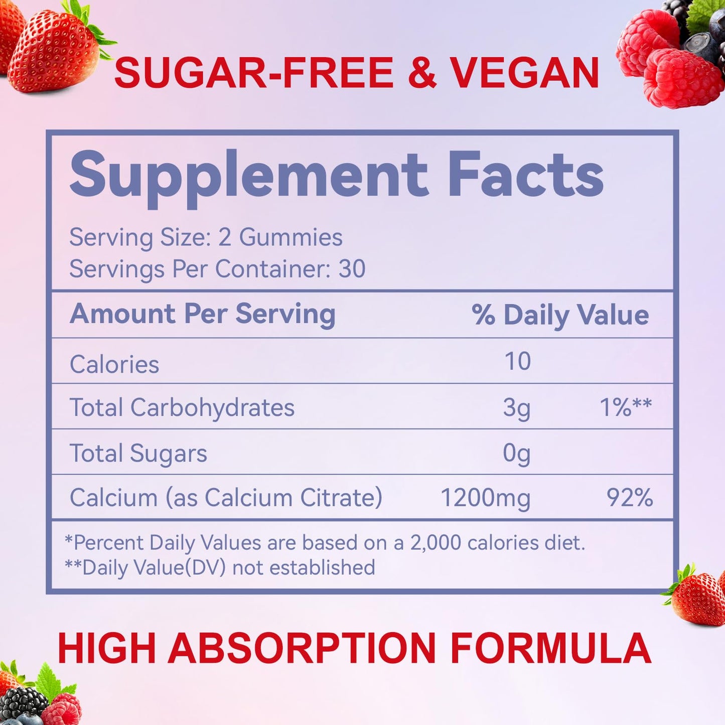 Calcium Citrate Gummies, Chewable 1200mg Calcium Gummies for Women & Men, Calcium Supplement for Muscle & Immune Support, - dailyvitalstore
