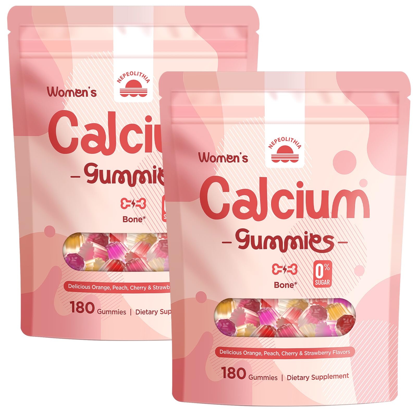 Calcium Gummies for Women – 1500mg Calcium Citrate with Vitamin D3, K2, Magnesium, Zinc, Boron & Soy Isoflavones – Calcium Supplement, Vegan, Zero Sugar, Mixed Fruit Flavors, 360 Count - dailyvitalstore