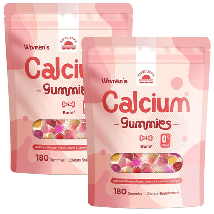Calcium Gummies for Women – 1500mg Calcium Citrate with Vitamin D3, K2, Magnesium, Zinc, Boron & Soy Isoflavones – Calcium Supplement, Vegan, Zero Sugar, Mixed Fruit Flavors, 360 Count - dailyvitalstore