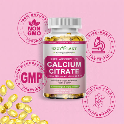 Calcium Supplements for Women Softgels, High Absorption Calcium Citrate Supplement Essential Mineral Calcium 1200 mg with Vitamin D3 Magnesium for Bone Health Support - dailyvitalstore
