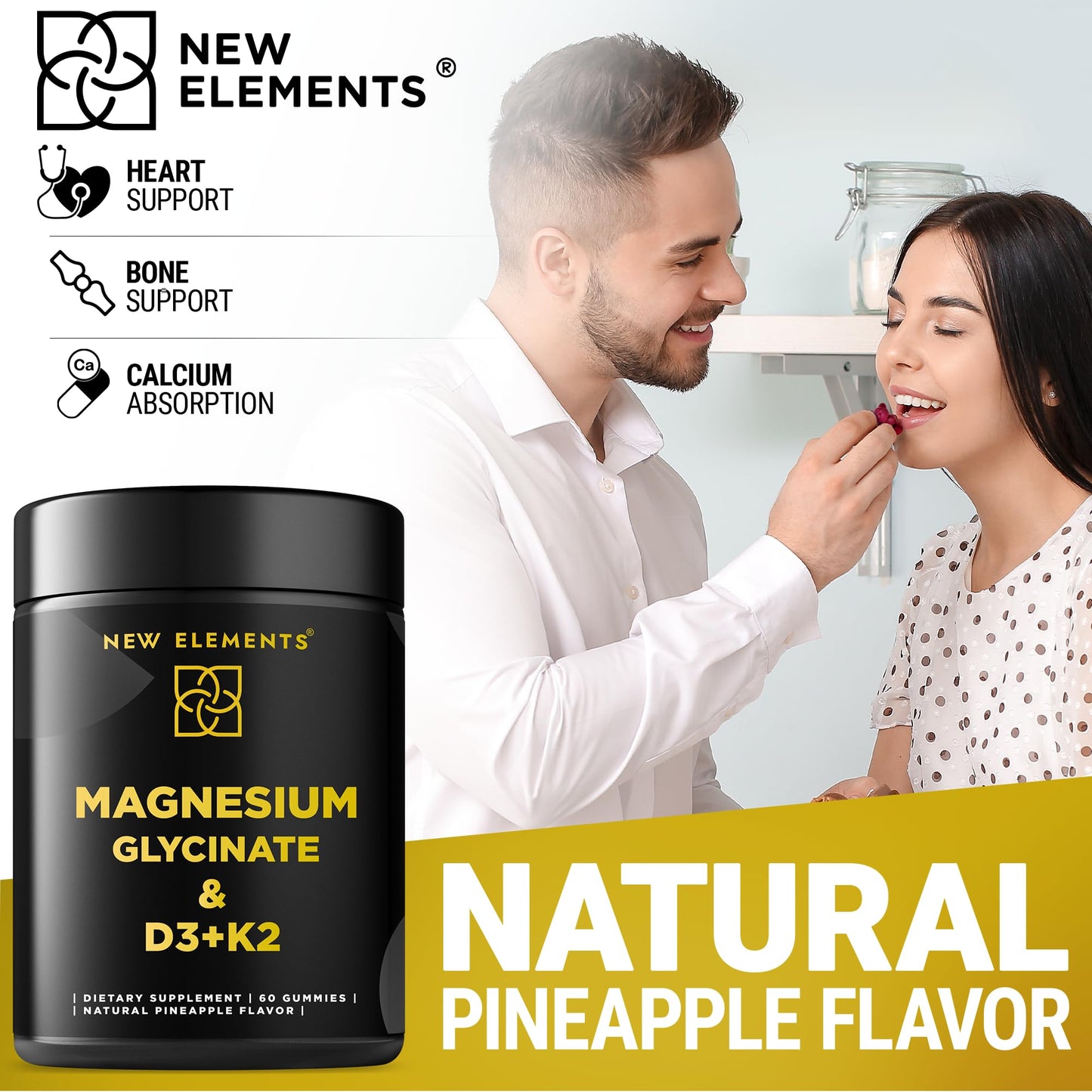 Calm Magnesium Glycinate Gummies 500mg with High-Potency Vitamin D3 10000iu & Vitamin K2 100mcg | Stress Relief, Relaxation & Bone Support for Adults - dailyvitalstore