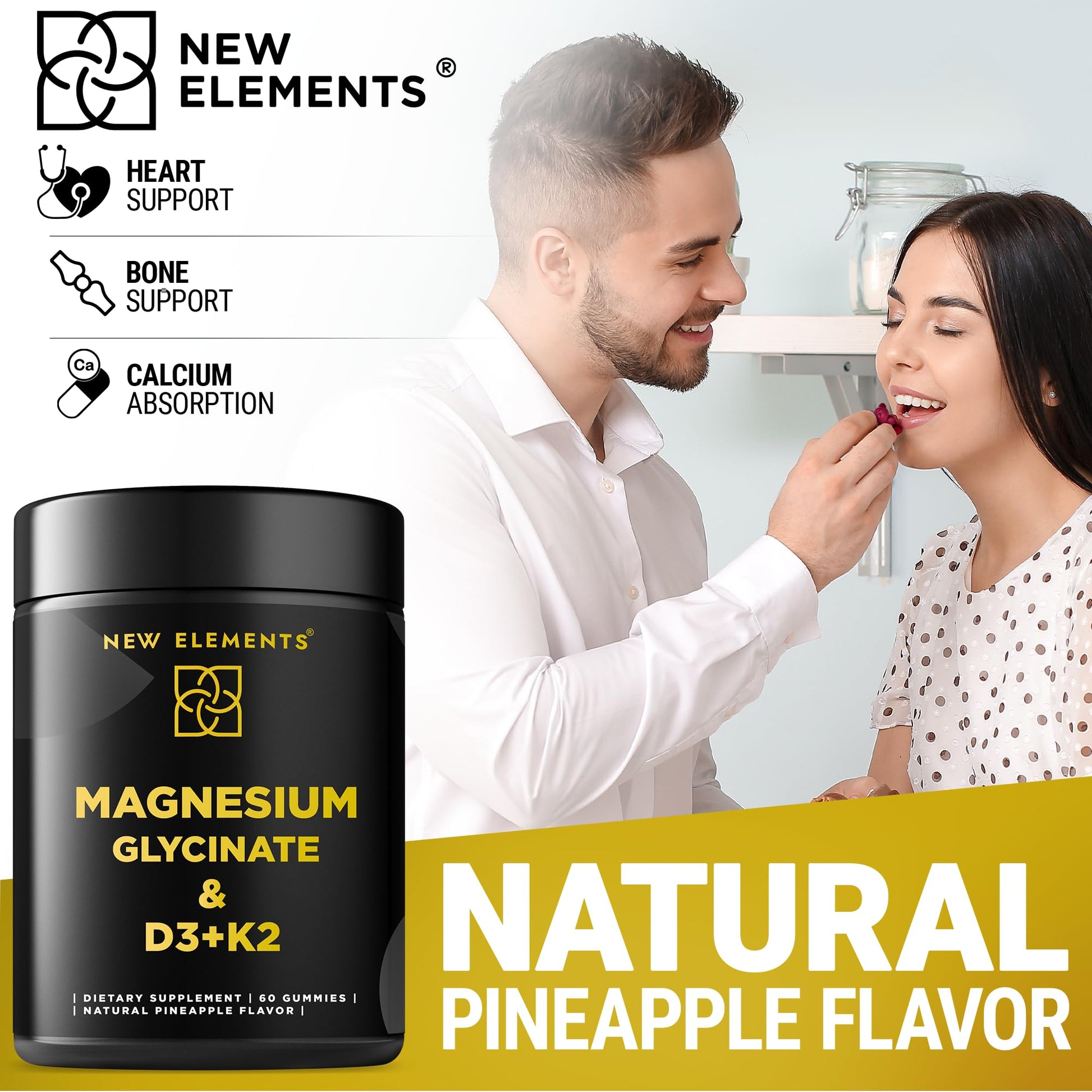 Calm Magnesium Glycinate Gummies 500mg with High-Potency Vitamin D3 10000iu & Vitamin K2 100mcg | Stress Relief, Relaxation & Bone Support for Adults - dailyvitalstore