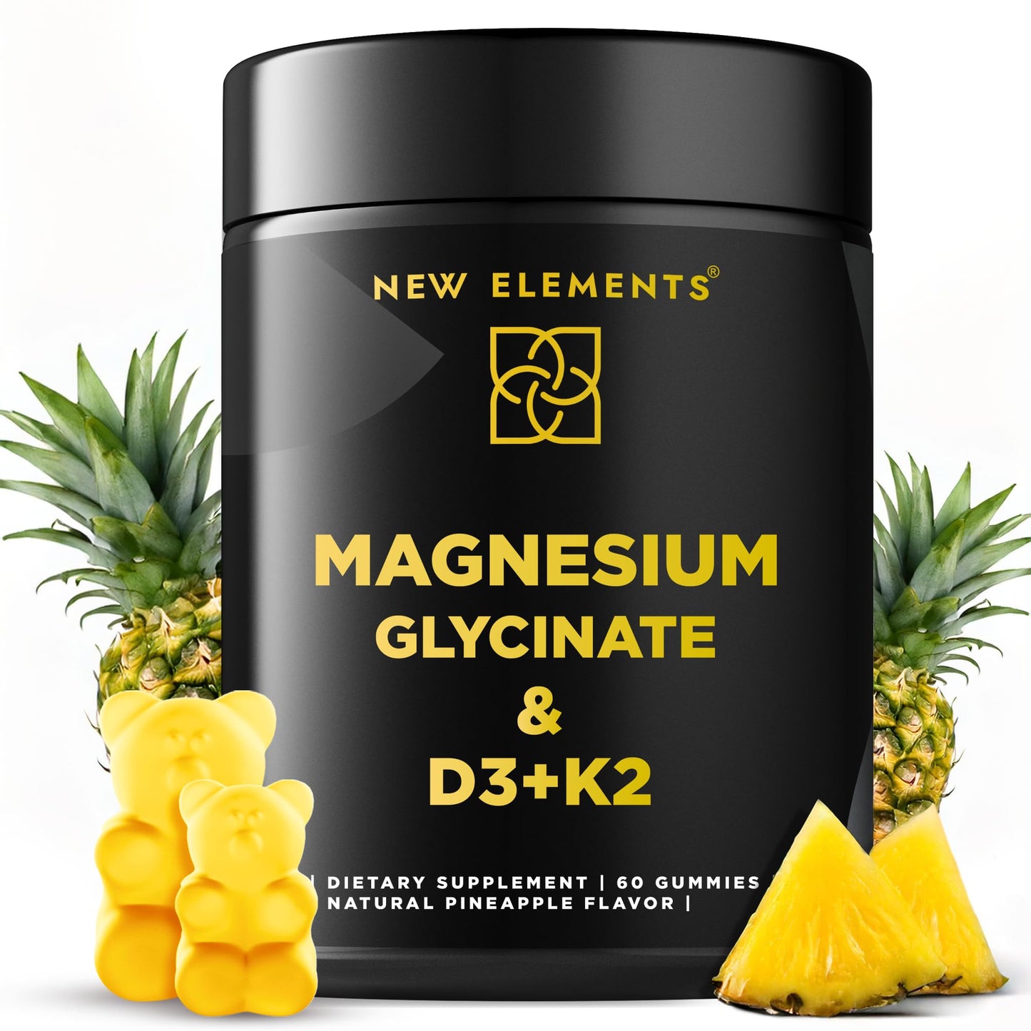 Calm Magnesium Glycinate Gummies 500mg with High-Potency Vitamin D3 10000iu & Vitamin K2 100mcg | Stress Relief, Relaxation & Bone Support for Adults - dailyvitalstore