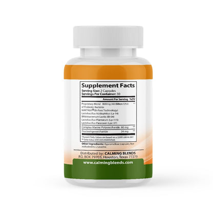 CALMING BLENDS Probiotic, 40 Billion CFU, Bi-Pass Delivery System for Maximum Effectiveness, Shelf Stable, 60 Vegetable Capsules - dailyvitalstore