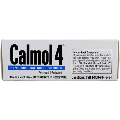 Calmol 4 Hemorrhoidal Suppositories with Soothing Natural Ingredients, 24 Count - dailyvitalstore