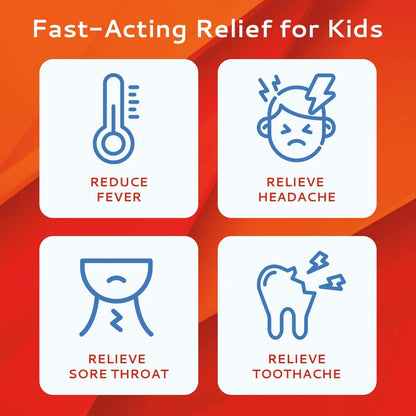 CALMOUR Children's Acetaminophen 36 Strips | Pain Reliever & Fever Reducer | Fast-Acting Support for Cold & Flu Symptoms | Oral Chewable Strips for Kids Ages 2-9 | Travel Size, Orange Flavor - dailyvitalstore