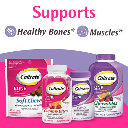 Caltrate 600 Plus D3 Plus Minerals Calcium and Vitamin D Supplement Tablets, Bone Health and Mineral Supplement for Adults - 165 Count - dailyvitalstore
