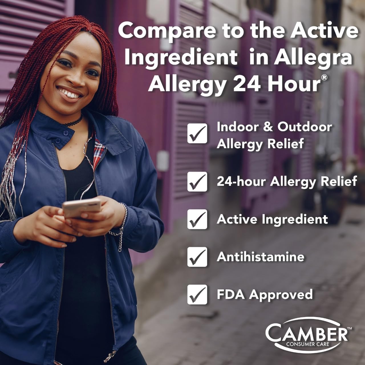 Camber Non-Drowsy Fexofenadine Antihistamine Indoor Outdoor Allergy Relief Tablets (30-ct) - dailyvitalstore