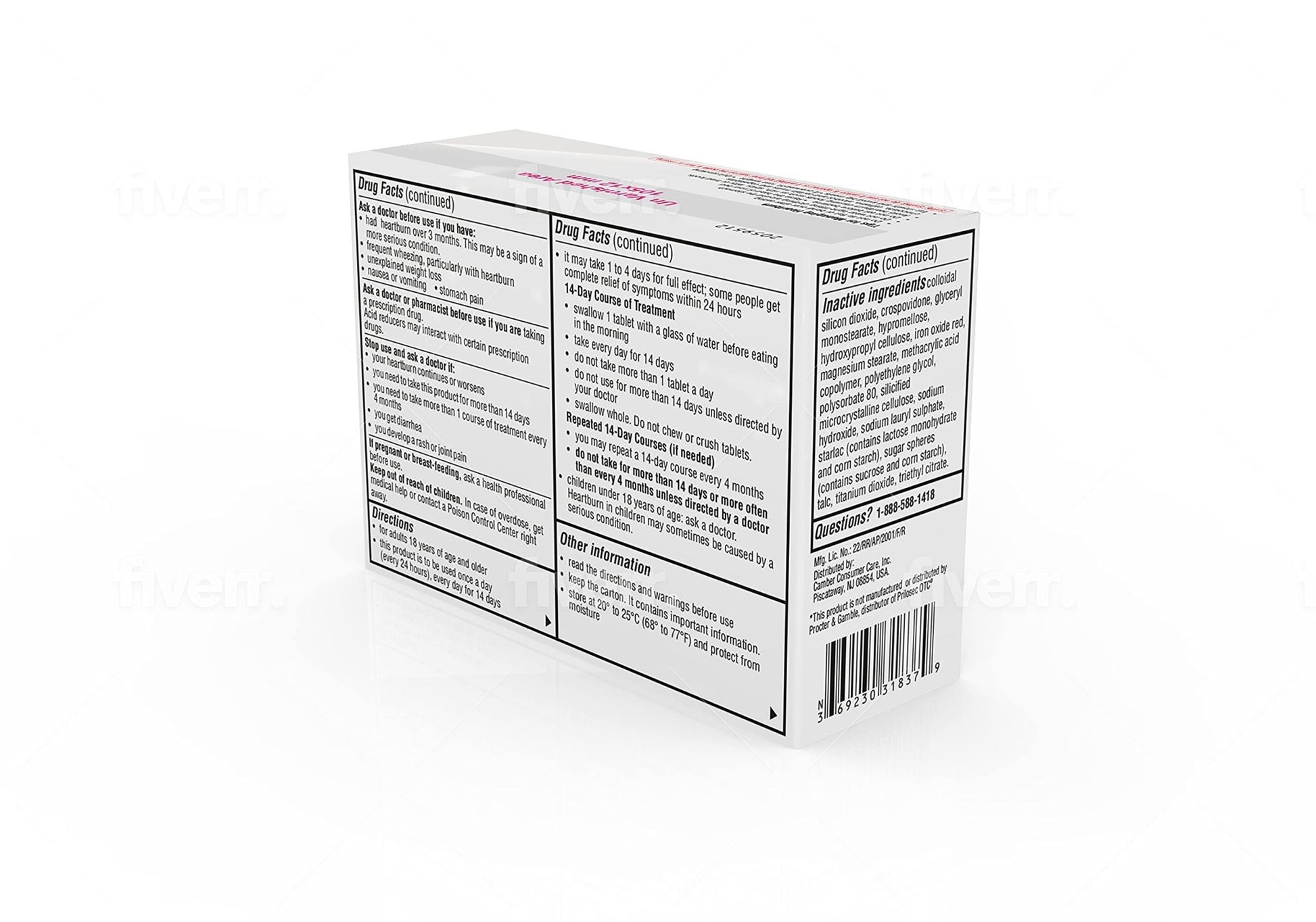 Camber Omeprazole 20mg Delayed-Release Tablets, Heartburn and Acid Reducer Reflux Medicine (42 Count) - dailyvitalstore